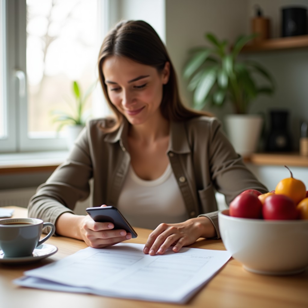A nutrition client filling in an intake form on their phone before the first visit